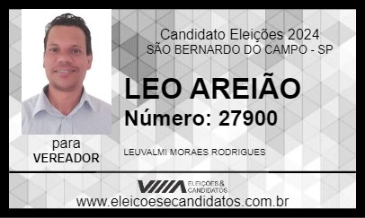 Candidato LEO AREIÃO 2024 - SÃO BERNARDO DO CAMPO - Eleições