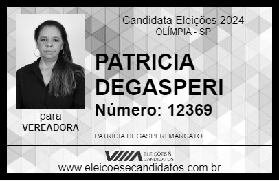 Candidato PATRICIA DEGASPERI 2024 - OLÍMPIA - Eleições