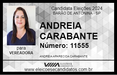 Candidato ANDREIA CARABANTE 2024 - BARÃO DE ANTONINA - Eleições