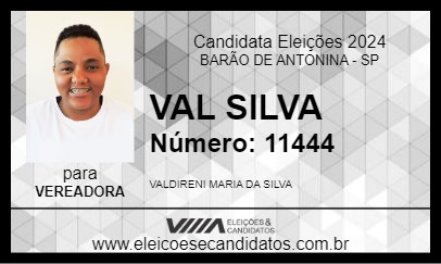 Candidato VAL SILVA 2024 - BARÃO DE ANTONINA - Eleições