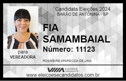 Candidato FIA SAMAMBAIAL 2024 - BARÃO DE ANTONINA - Eleições