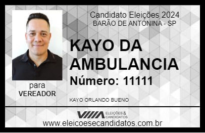 Candidato KAYO BUENO 2024 - BARÃO DE ANTONINA - Eleições