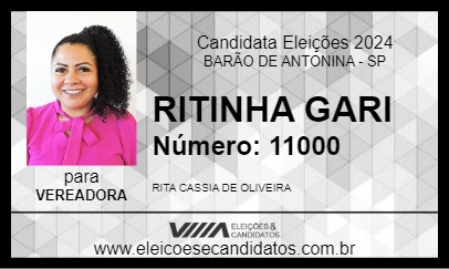 Candidato RITINHA GARI 2024 - BARÃO DE ANTONINA - Eleições