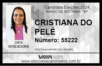 Candidato CRISTIANA DO PELÉ 2024 - BARÃO DE ANTONINA - Eleições