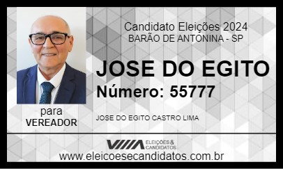 Candidato JOSE DO EGITO 2024 - BARÃO DE ANTONINA - Eleições