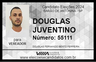 Candidato DOUGLAS JUVENTINO 2024 - BARÃO DE ANTONINA - Eleições