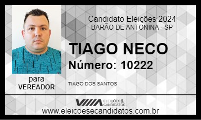 Candidato TIAGO NECO 2024 - BARÃO DE ANTONINA - Eleições