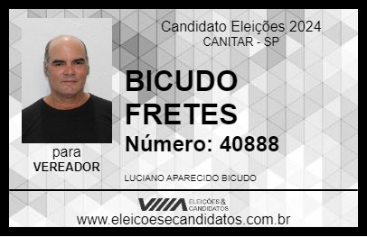 Candidato BICUDO FRETES 2024 - CANITAR - Eleições