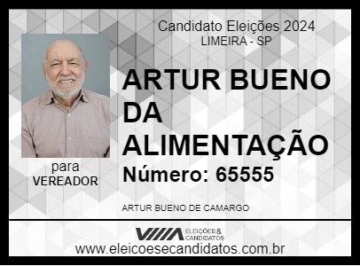 Candidato ARTUR BUENO DA ALIMENTAÇÃO 2024 - LIMEIRA - Eleições