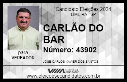 Candidato CARLÃO DO BAR 2024 - LIMEIRA - Eleições