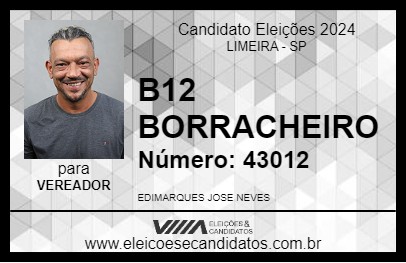 Candidato B12 BORRACHEIRO 2024 - LIMEIRA - Eleições