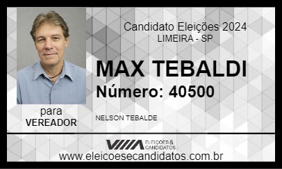 Candidato MAX TEBALDI 2024 - LIMEIRA - Eleições