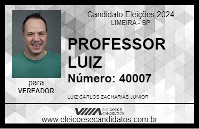 Candidato PROFESSOR LUIZ 2024 - LIMEIRA - Eleições