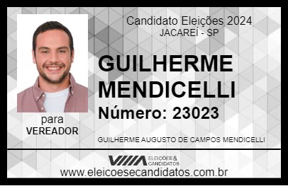 Candidato GUILHERME MENDICELLI 2024 - JACAREÍ - Eleições