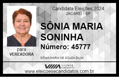 Candidato SÔNIA MARIA SONINHA 2024 - JACAREÍ - Eleições