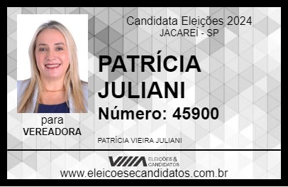 Candidato PATRÍCIA JULIANI 2024 - JACAREÍ - Eleições