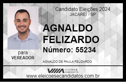 Candidato AGNALDO FELIZARDO 2024 - JACAREÍ - Eleições