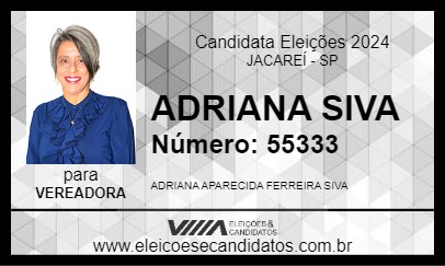 Candidato ADRIANA SIVA 2024 - JACAREÍ - Eleições