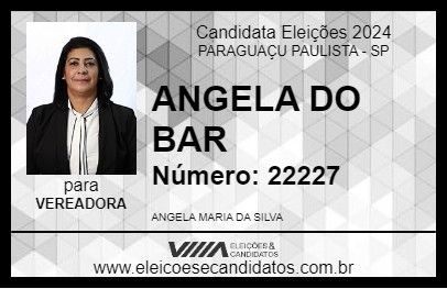 Candidato ANGELA DO BAR 2024 - PARAGUAÇU PAULISTA - Eleições