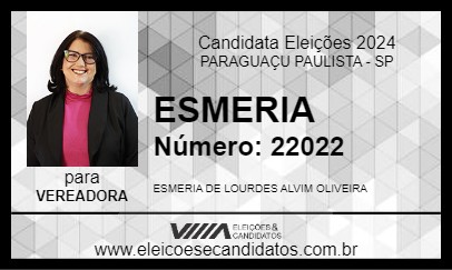 Candidato ESMERIA 2024 - PARAGUAÇU PAULISTA - Eleições