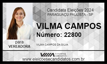 Candidato VILMA CAMPOS 2024 - PARAGUAÇU PAULISTA - Eleições