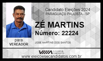 Candidato ZÉ MARTINS 2024 - PARAGUAÇU PAULISTA - Eleições