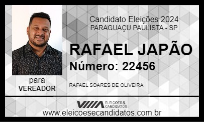 Candidato RAFAEL JAPÃO 2024 - PARAGUAÇU PAULISTA - Eleições