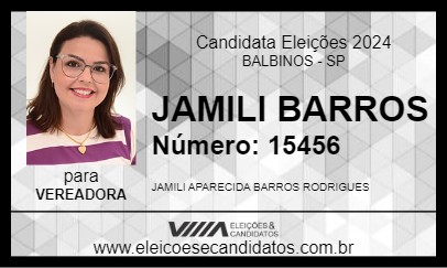 Candidato JAMILI BARROS 2024 - BALBINOS - Eleições