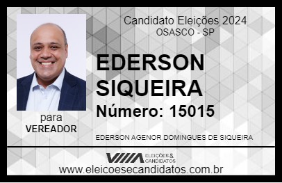 Candidato EDERSON SIQUEIRA 2024 - OSASCO - Eleições