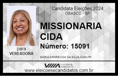 Candidato MISSIONARIA CIDA 2024 - OSASCO - Eleições