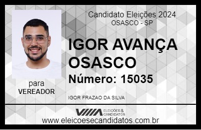 Candidato IGOR AVANÇA OSASCO 2024 - OSASCO - Eleições