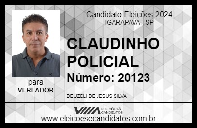 Candidato CLAUDINHO POLICIAL 2024 - IGARAPAVA - Eleições