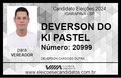 Candidato DEVERSON DO KI PASTEL 2024 - IGARAPAVA - Eleições