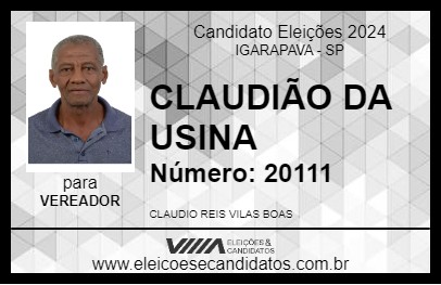 Candidato CLAUDIÃO DA USINA 2024 - IGARAPAVA - Eleições