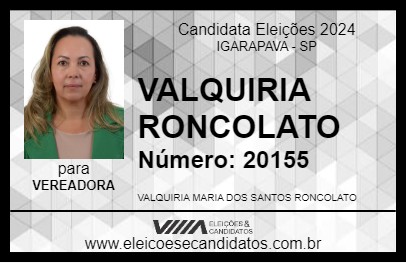 Candidato VALQUIRIA RONCOLATO 2024 - IGARAPAVA - Eleições