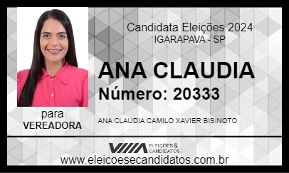 Candidato ANA CLAUDIA 2024 - IGARAPAVA - Eleições