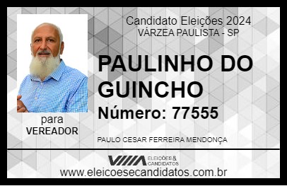 Candidato PAULINHO DO GUINCHO 2024 - VÁRZEA PAULISTA - Eleições