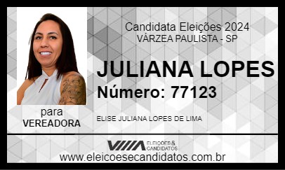 Candidato JULIANA LOPES 2024 - VÁRZEA PAULISTA - Eleições