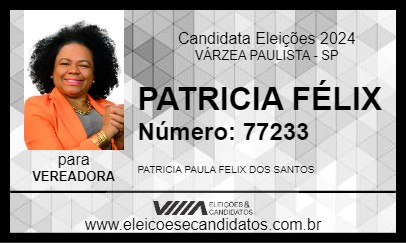 Candidato PATRICIA FÉLIX 2024 - VÁRZEA PAULISTA - Eleições