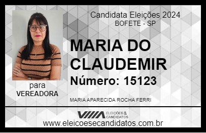 Candidato MARIA DO CLAUDEMIR 2024 - BOFETE - Eleições