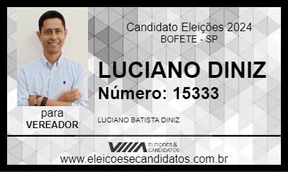 Candidato LUCIANO DINIZ 2024 - BOFETE - Eleições