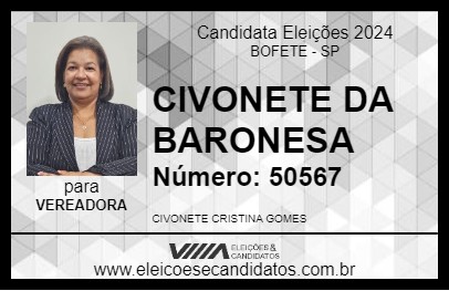 Candidato CIVONETE DA BARONESA 2024 - BOFETE - Eleições