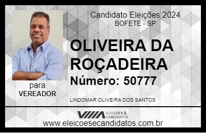 Candidato OLIVEIRA DA ROÇADEIRA 2024 - BOFETE - Eleições