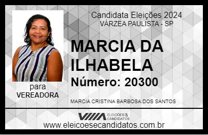 Candidato MARCIA DA ILHABELA 2024 - VÁRZEA PAULISTA - Eleições