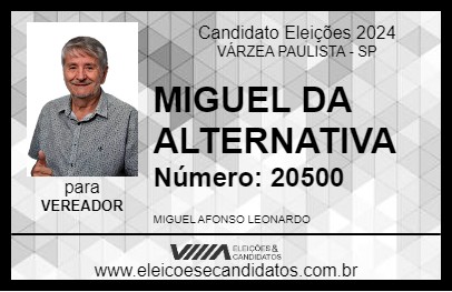 Candidato MIGUEL DA ALTERNATIVA 2024 - VÁRZEA PAULISTA - Eleições