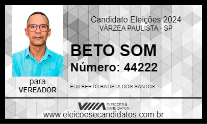 Candidato BETO SOM 2024 - VÁRZEA PAULISTA - Eleições