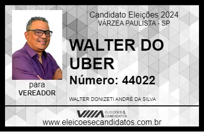 Candidato WALTER DO UBER 2024 - VÁRZEA PAULISTA - Eleições