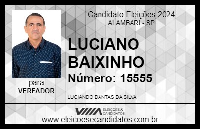 Candidato LUCIANO BAIXINHO 2024 - ALAMBARI - Eleições