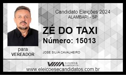 Candidato ZÉ DO TAXI 2024 - ALAMBARI - Eleições