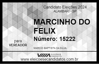 Candidato MARCINHO DO FELIX 2024 - ALAMBARI - Eleições